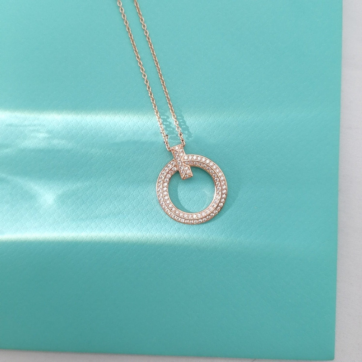 Tiffany T Wire Pendant Cubic Zirconia Necklace