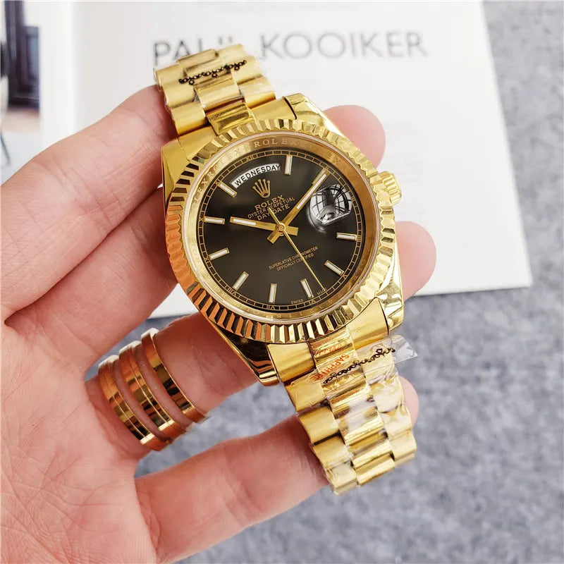 Rolex Gold Black Dial - Hình 6